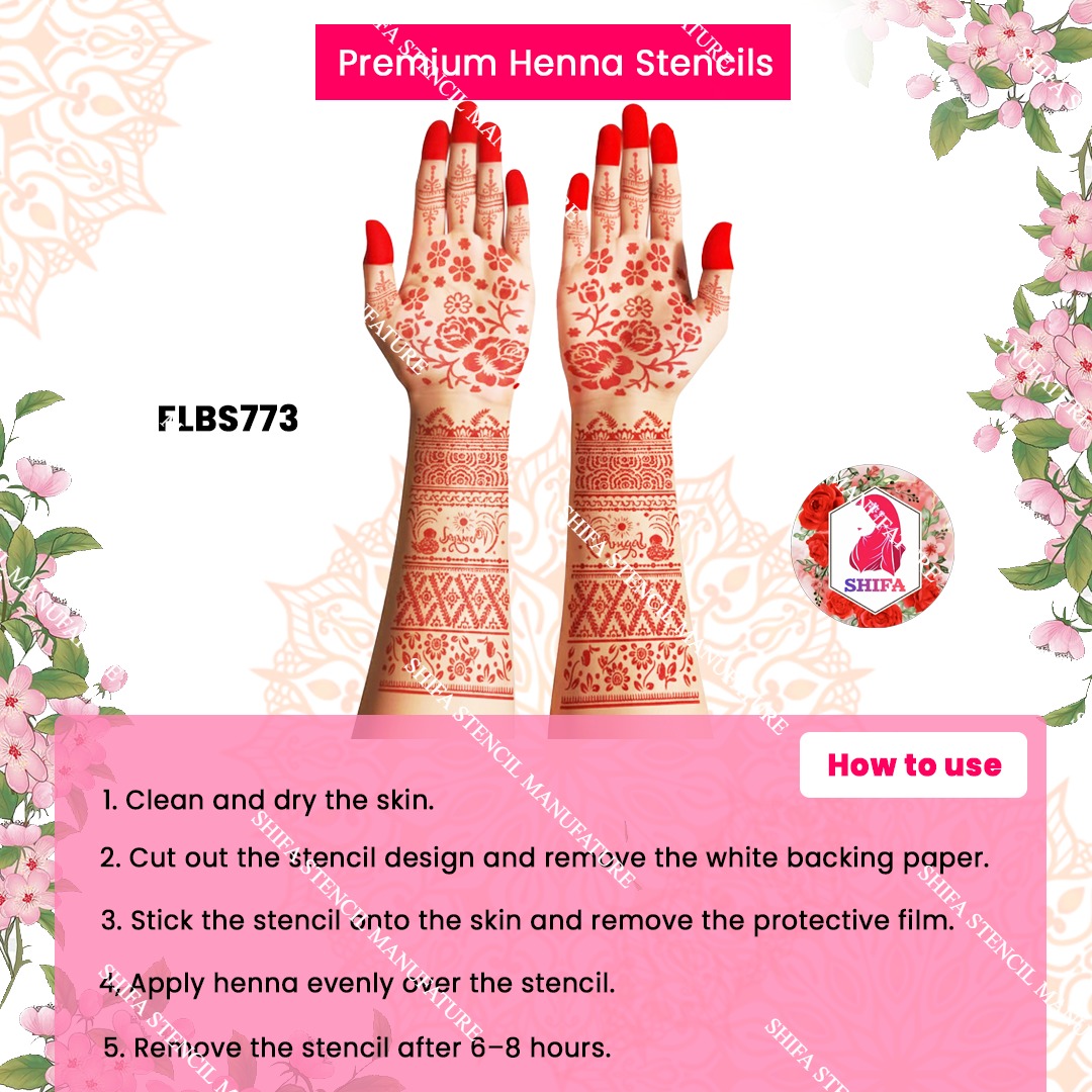 FLBS 773 Traditional Pongal Festival Stencil Double Hand Henna Stencil